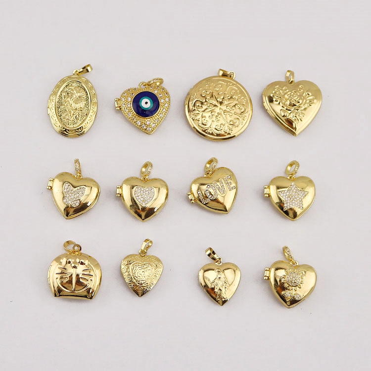 Wholesale 18k Gold Plated Photo locket Pendants,Memory Secret message lockets