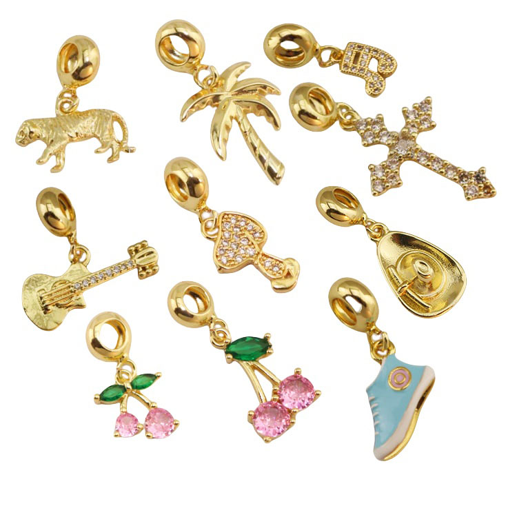 Wholesale 18k Gold Plated Brass Charms